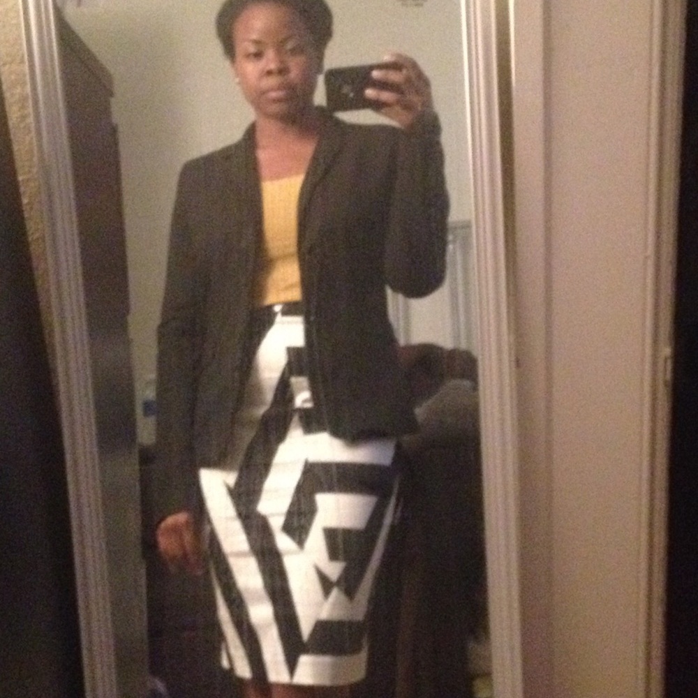 Black and White Pencil Skirt